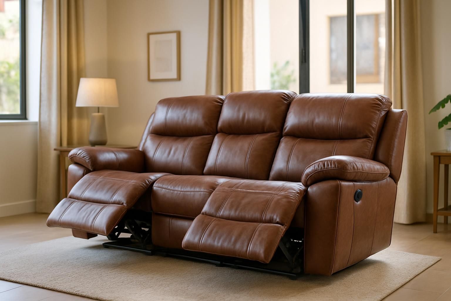 Denver 3-Seater Recliner Sofa, Genuine leather, 3 seats