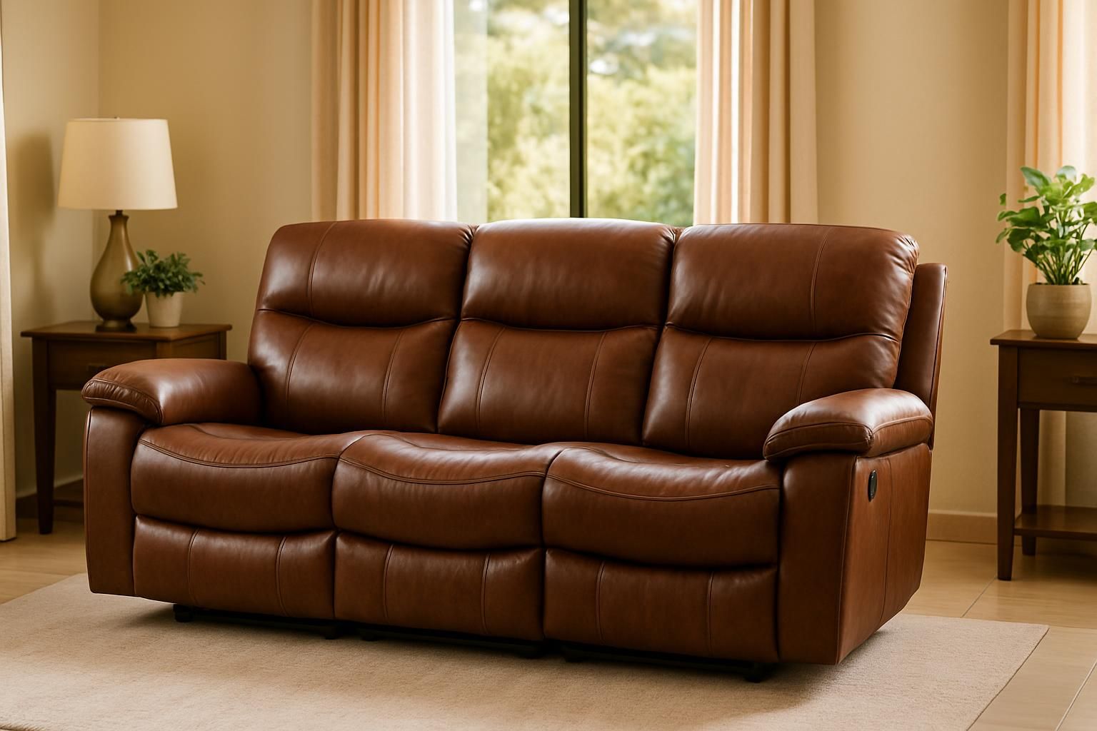 Lewa Semi-Recliner 3-Seater Sofa, Genuine leather, 3 seats