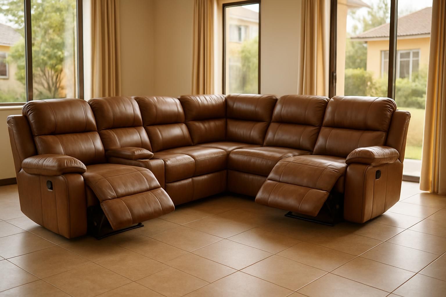 Monarch 7-Seater Leather Recliner Sofa, Genuine leather, 7 seats (3+2+2)