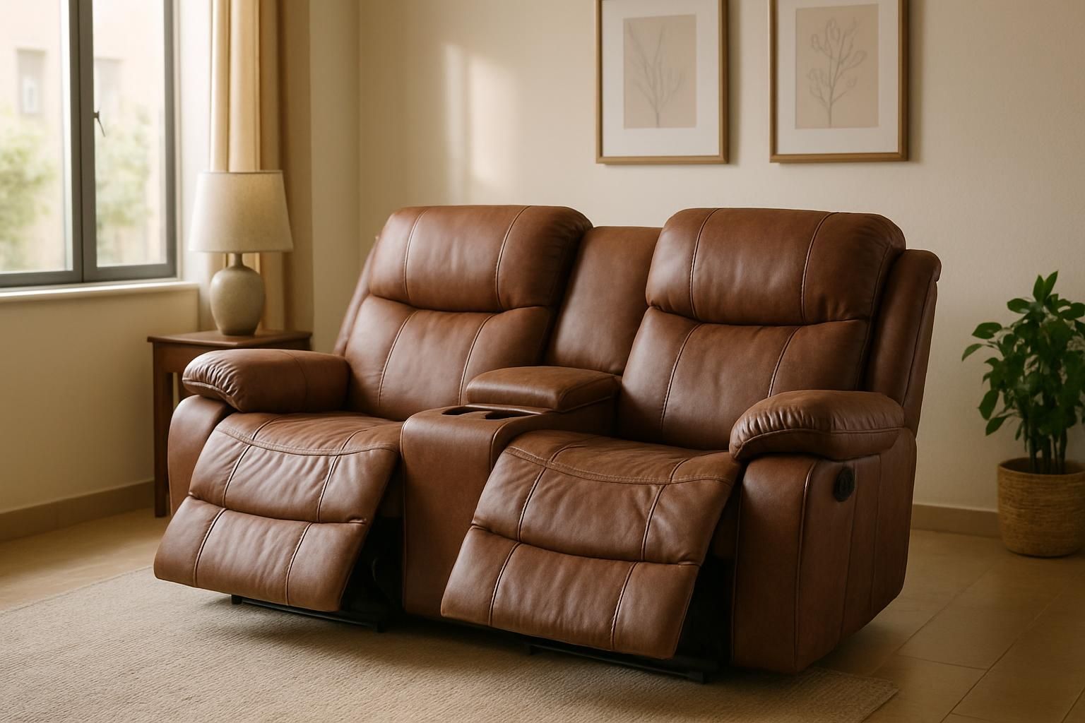 Oslo 2-Seater Recliner Loveseat, Genuine leather, 2 seats